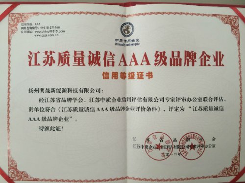 信用等級(jí)證書